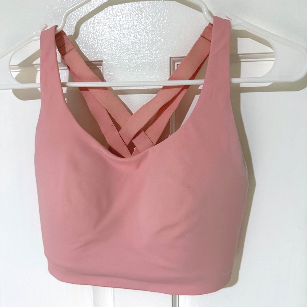 Lululemon Energy Bra High Support Dew Pink 34DD Adjustable Straps LW2CWBS